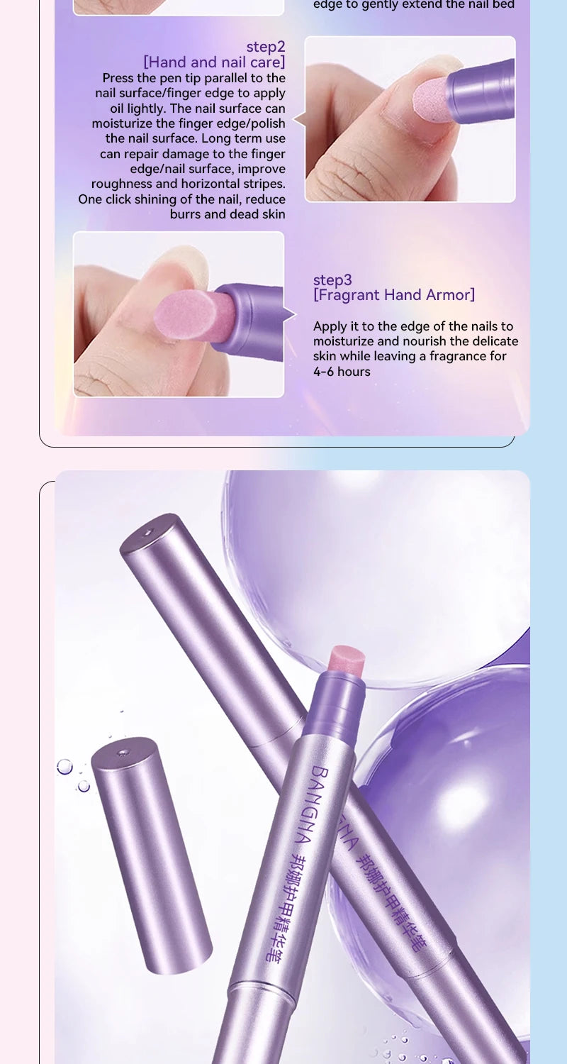 3-in-1 Nail Art Pen Hand Armor Essence Brush Cuticle Pusher Manicure Care Tools Cuticle Oil Pen Dead Skin Cuticle Remover Pen