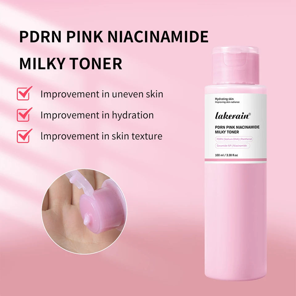 100ml PDRN Niacinamide Essence Toner For Glowing Skin Soothing Moisturizer Deep Nourishing Brightening Facial Water Lotion