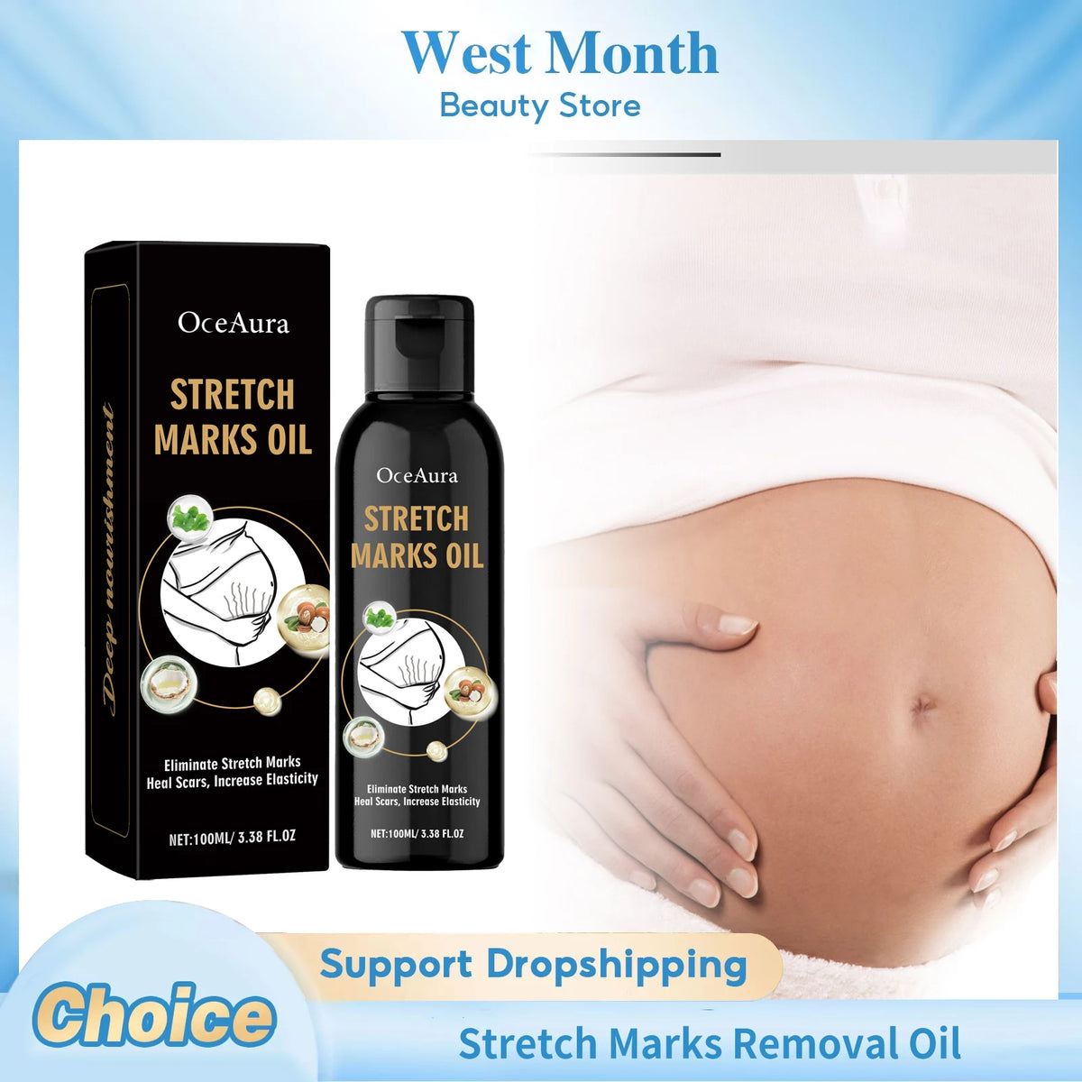 Stretch Marks Removal Oil Removes Postpartum Pregnant Women Scar Improve Sagging Smoothing Skin Whiten Repair Firming Skin Care