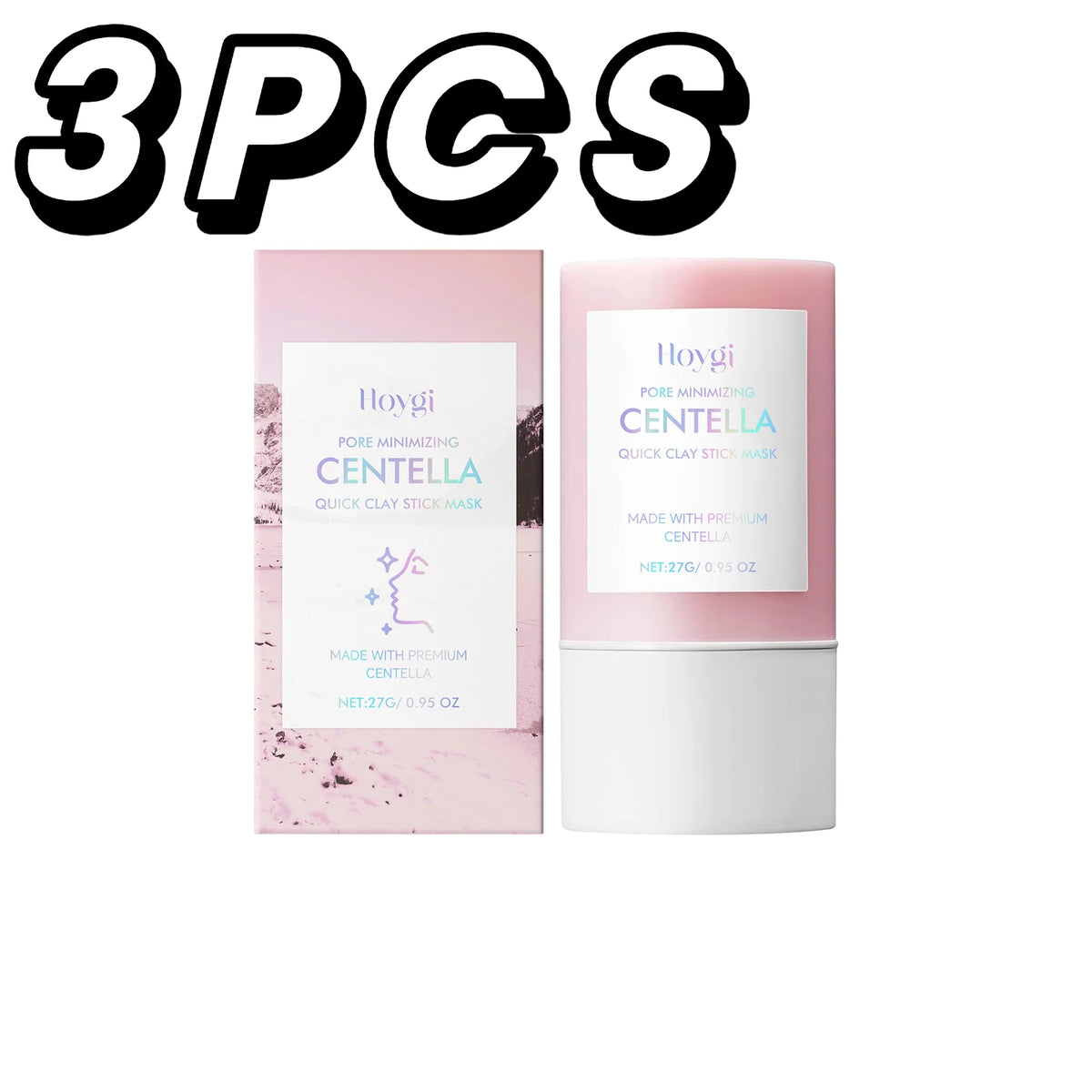 Centella Asiatica Kaolin Clay Mask Stick Quick Deep Pore Cleansing Oil Control Soothing Solid Face Mask Cica Skincare For Sensitive Skin Blackhead Remover Stick K-Beauty Mess-Free Clay Stick For Glowing Glass Skin Travel Size