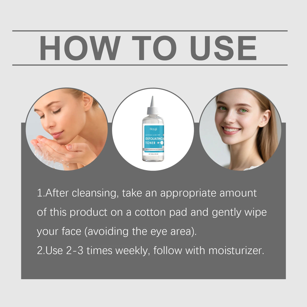 Glycolic Acid 10% Toner Clarifying Dead Skin Removal Even Skin Tone Exfoliation Anti Acne Nourishing Moisturizing Face Serum
