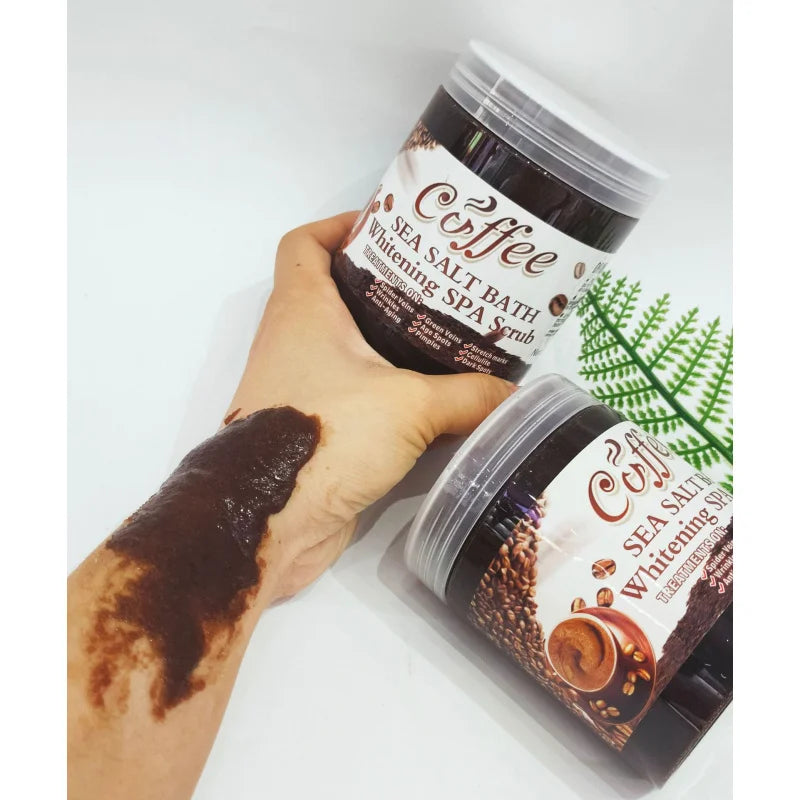 350g/680g Coffee Whitening Spa Scrub Bath Salts Exfoliating Body Scrub Deep Clean Dead Skin Moisturizing Bubble Wet Sea Salt