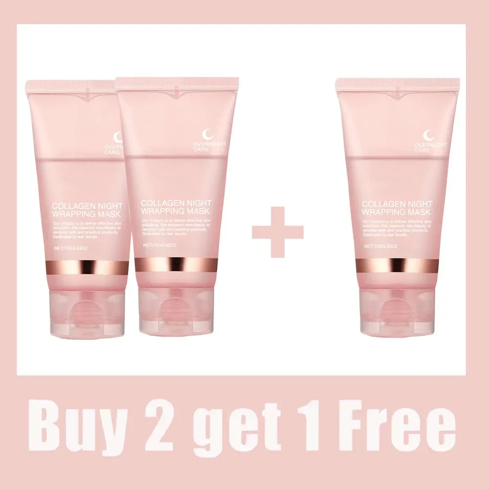 Collagen Peel-off Mask Night Wrapping Facial Mask Deeply Moisturizing Hydrating Firming Skin Facial Mask Daily Face Skin Care