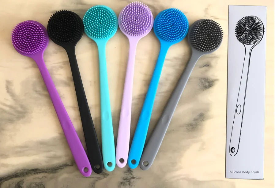 Silicone Long-Handled Bath Brush Massage Back Scrubber Gadget for Bathing - Easy to Hold And Comfortable to Use