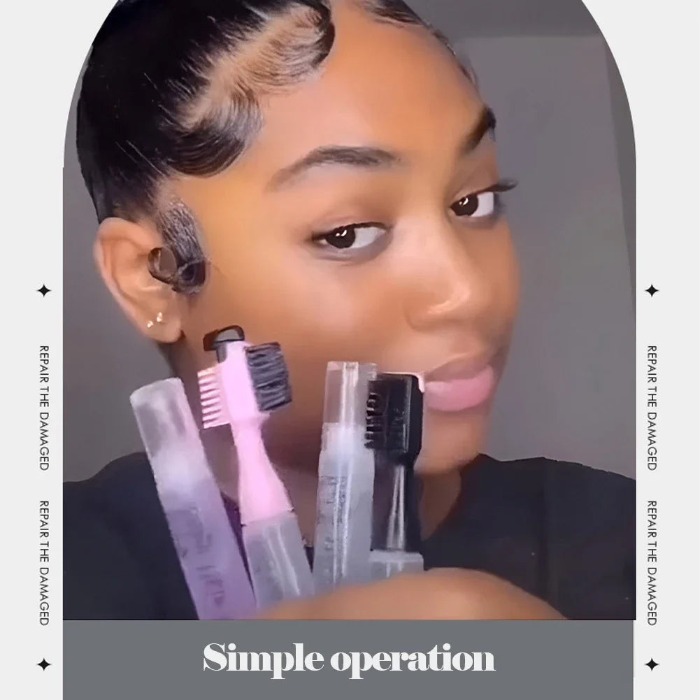 Edge Brush with Gel Dispenser Double Sided Edge Control Hair Comb Brushes for Women Girls Natural Styling Hair Edge Brushes Comb