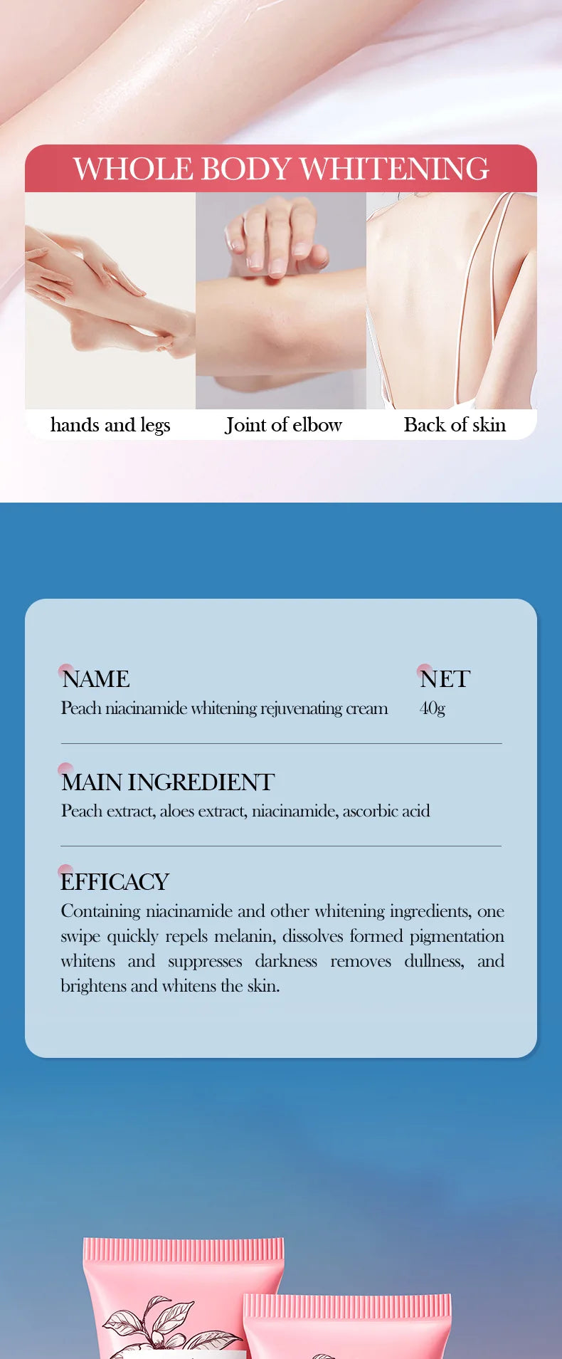 Whitening Body Cream For Dark Skin Armpit Thigh Inner Joint Fade Intimate Area Underarm Body Care Private Part Brighten Lotion