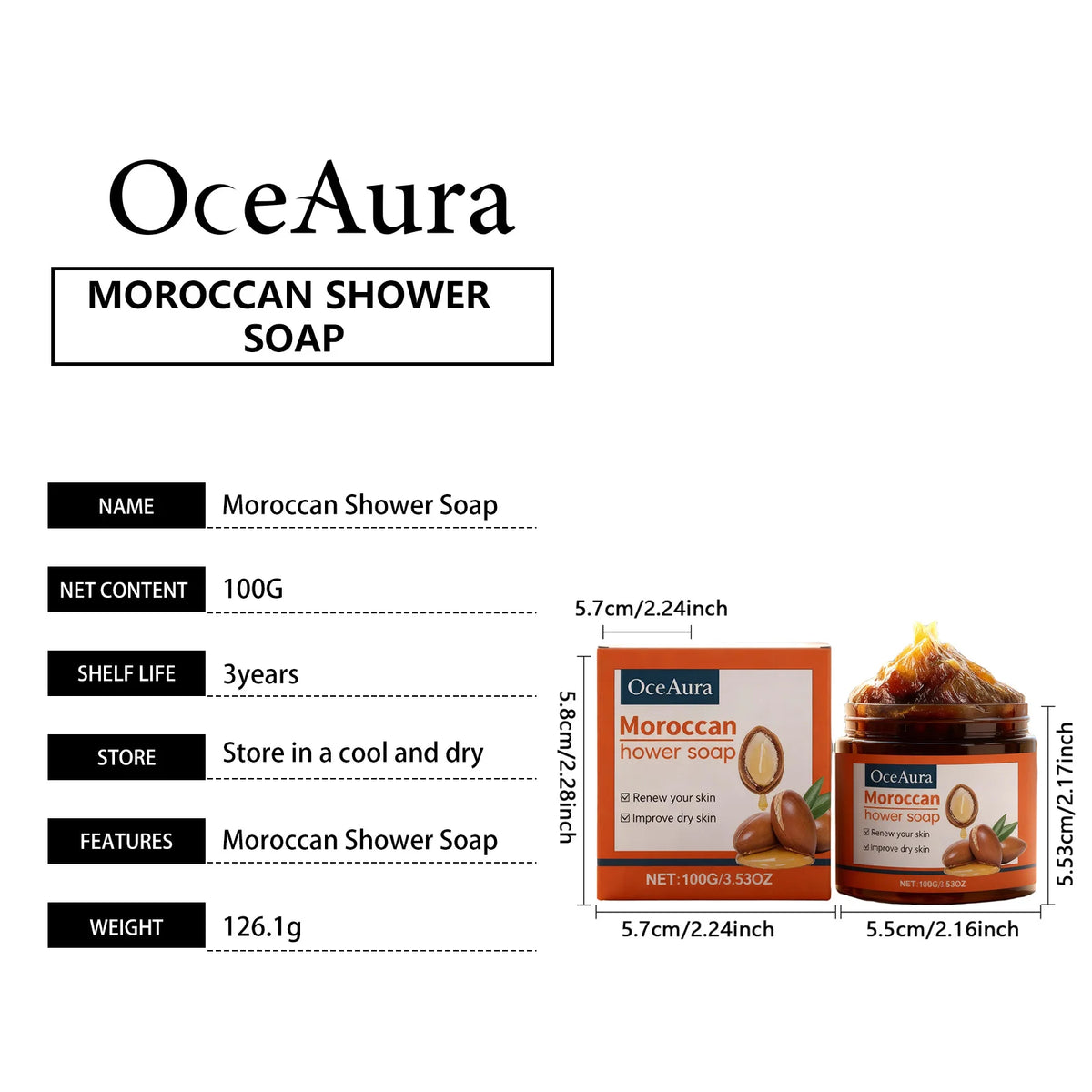 Moroccan Moisturizing Bath Soap Deep Cleanse Skin Dirt Prevent Pore Blockage Smooth Skin Rich Foam Gentle Exfoliating Shower Gel