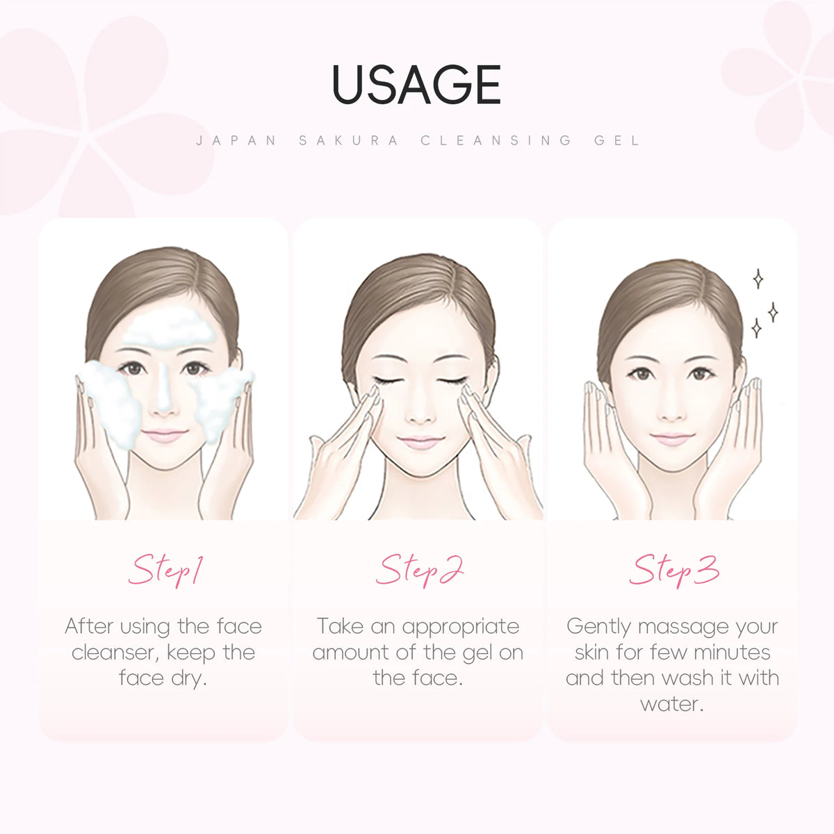 LAIKOU Japan Sakura Cleansing Gel 60g Pore Cleansing Moisturizing Smoothing Gentle Facial Cleanser