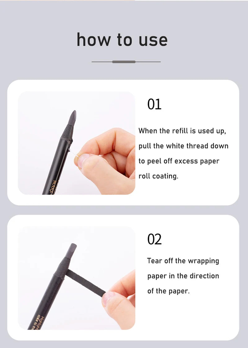1pcs Long-lasting Waterproof Eyebrow Pencil Off with Brush Microblading Permanent Makeup Tools Pull Cord Peel-off Brow Pencil