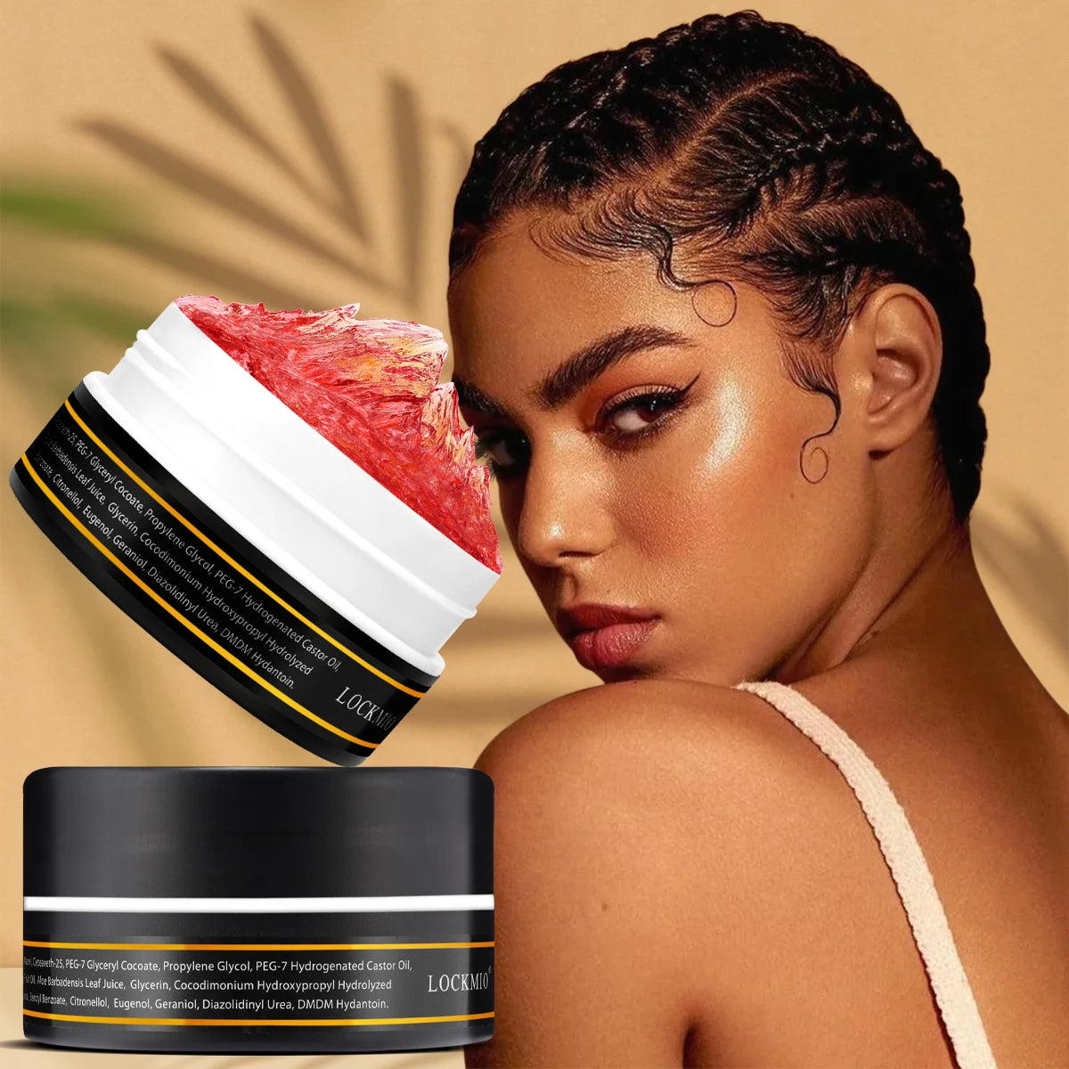 LOCKMIO 150g Edge Control Gel Hair or Wigs Styling Product Baby Bangs Hair Pomade Finishing Mud Anti-Frizz Nourishing Wax Cream