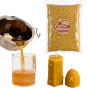 1LB Yellow And White Beeswax Pure Natural Granular Scented Candle Material DIY Soy Wax Smokeless Wicks Craft Making Supplies