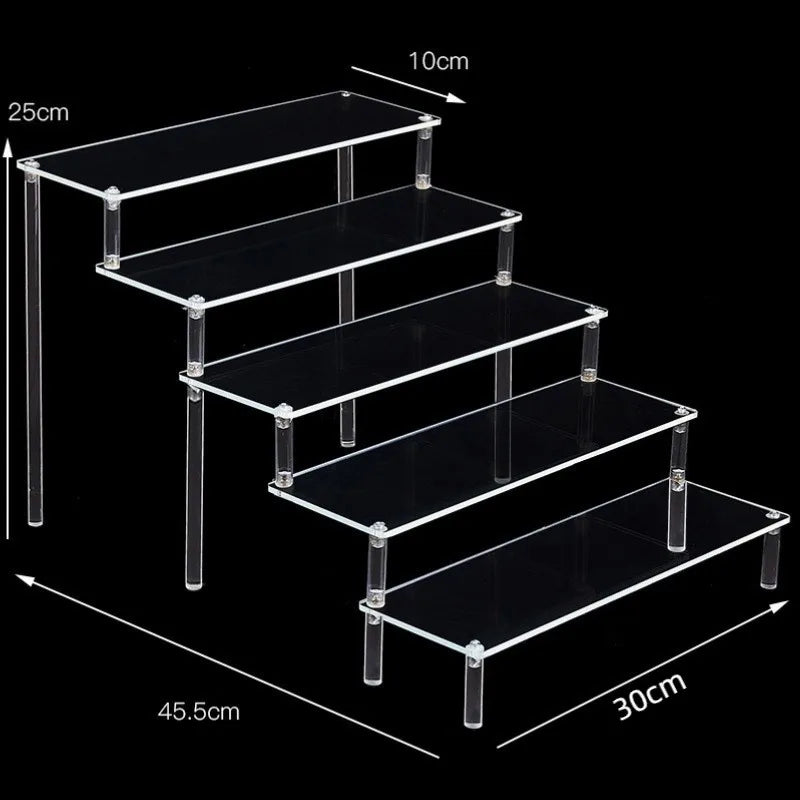 Acrylic Riser Display Shelf,3 Tier Display Stand for Amiibo Funko POP Figures,Cupcake Perfume Organizer Makeup Collection Doll