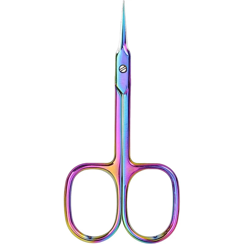 Russian Manicure Scissors Cuticle Regrowth Cut Curved Tip Nail Pedicure Grooming Professional Stainless Steel Dead Skin Remover