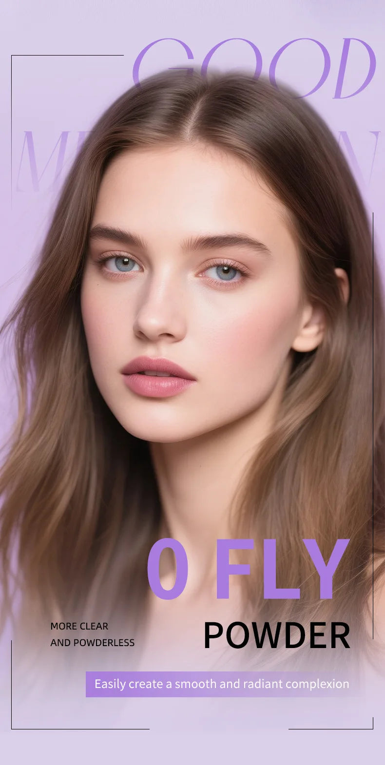 Lavender Pressed Powder Matte Powder Lasting Oil Control Full Coverage Face Compact Setting Powder Makeup Foundation Cosmetics