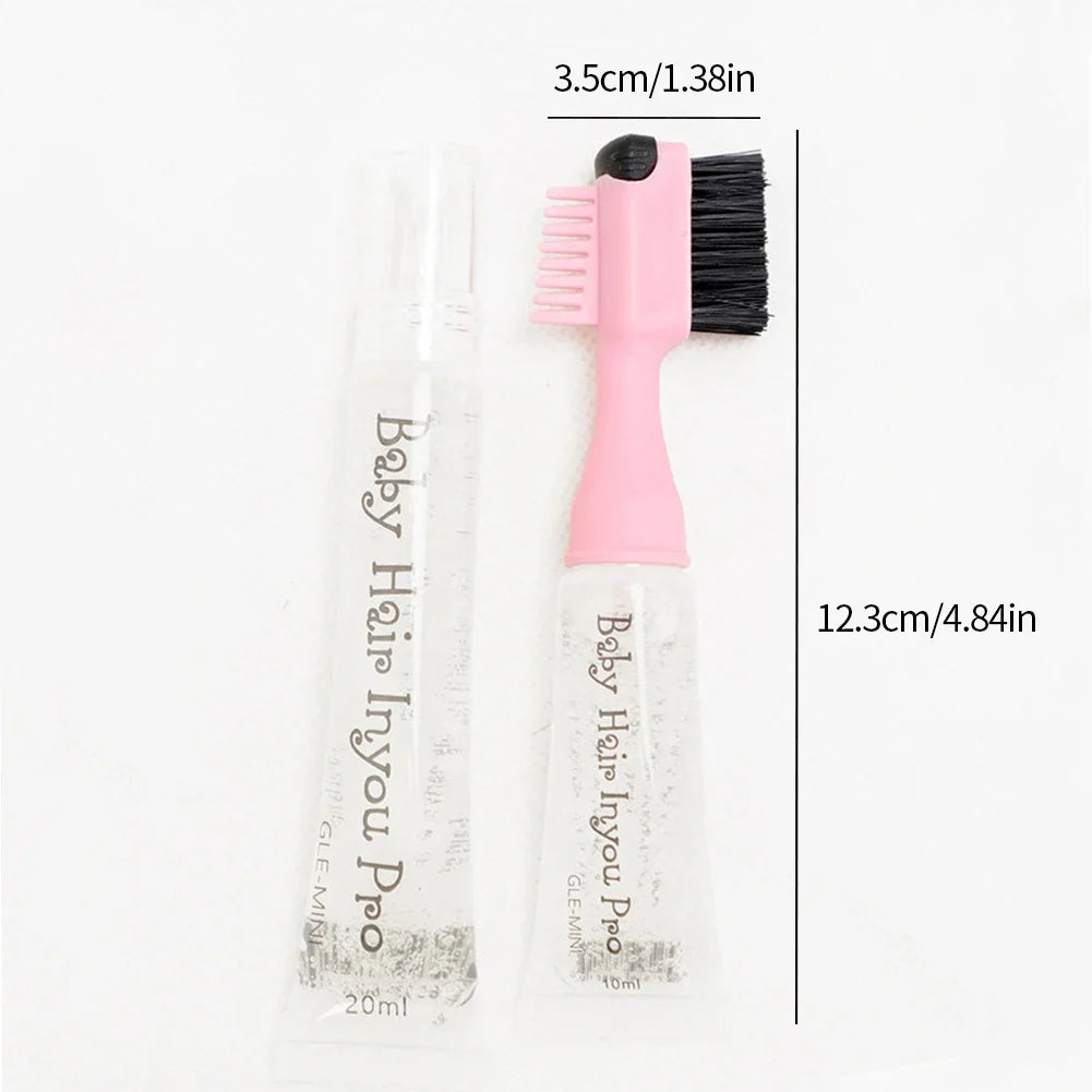 Edge Brush with Gel Dispenser Double Sided Edge Control Hair Comb Brushes for Women Girls Natural Styling Hair Edge Brushes Comb