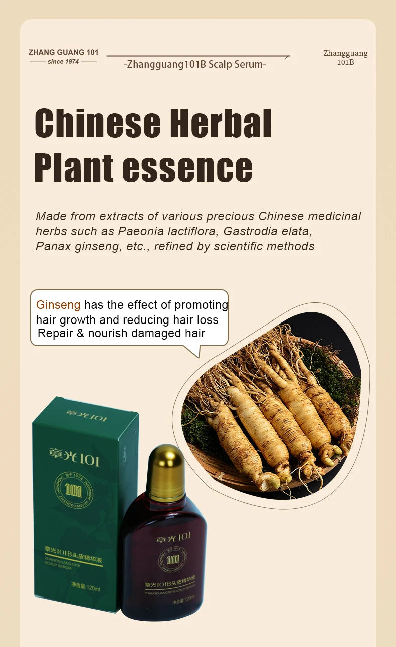 Hair Tonic Zhangguang 101B 101M 120ML Powerful Chinese Medicine Therapy Anti Hair Loss Treatment Essence 100% Original