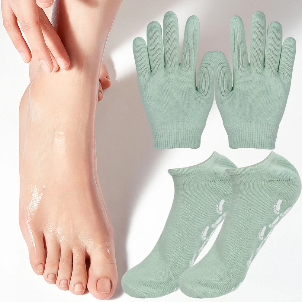 Reusable Silicone Moisturizing Mask Socks Exfoliating Anti Crack Protective Gloves Dry Dead Skin Remover Tools Hand Foot Care