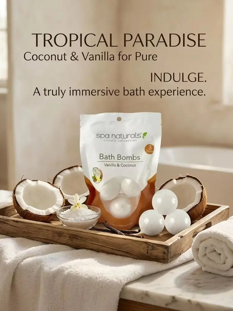 Coconut Scented Bath Salt Balls, Bubble Bath Pellets, Multiple Uses at Home, Spa-Grade Experience