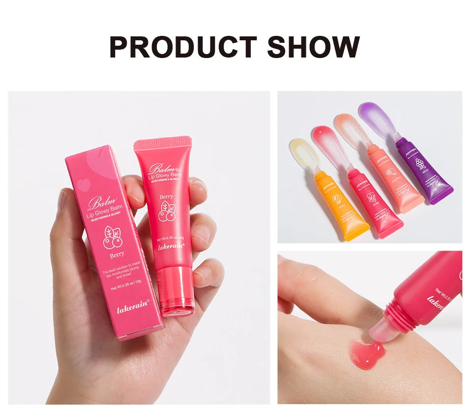 Moisturizing Lip Glow Blam Liquid Lip Gel Mask Reduce Lip Line Remove Dead Skin Peach Grape Lip Gloss Lips Care Product 10g