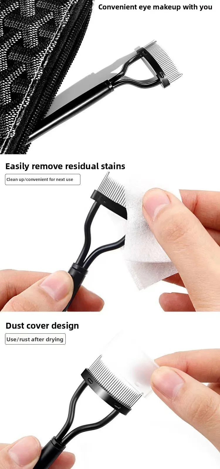 1Pc Metal Eyelash Curler Lash Separator Eyelash Brush Comb Mascara Curl Beauty Makeup Lash Separator Cosmetic Tool New Wholesale