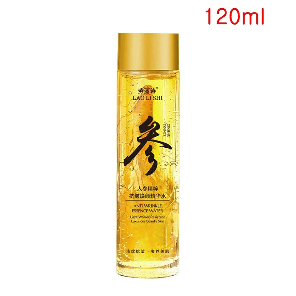 Gold Ginseng Face Essence Polypeptide Lightning Moisturizing Smoothing Facial Serum for Skin Care 120ml/30ml Ginseng Toner