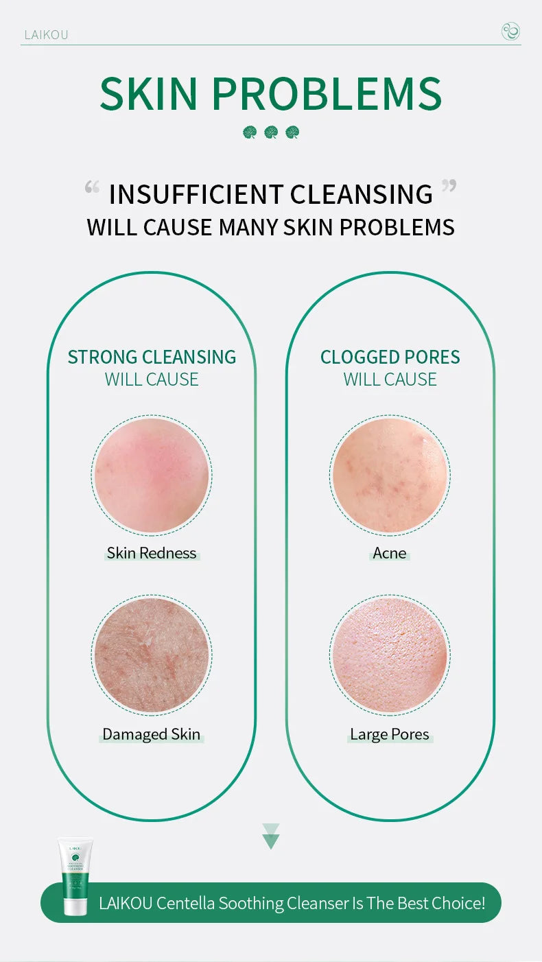 LAlKOU Japan Sakura Gentle Cleansing Facial Cleanser Shrink Pores Deep Clean Oil Control Remove Blackhead Moisturizing Skin Care