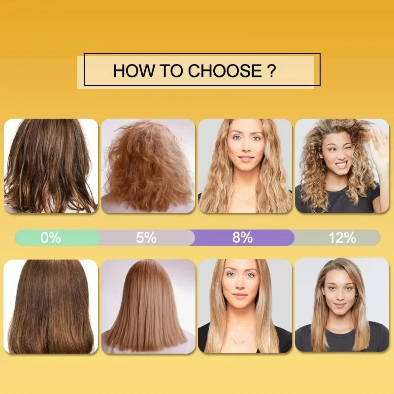 PURC Brazilian Keratin Hair Treatment Formalin Professional Straightening Smoothing Curly Hair Frizz Dry Repair Cream Hair Care