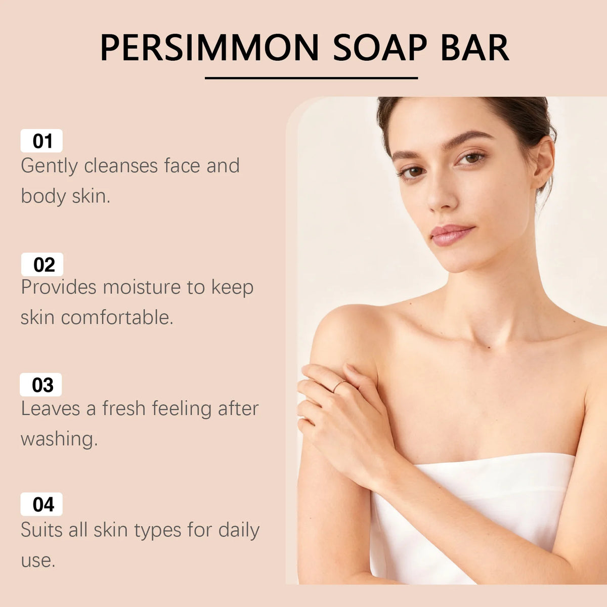 OceAura Persimmon Shower Gel Set Rich Foam Softens Skin Deep Cleansing Long Lasting Fragrance Natural Fruit Extracts Soap Bar