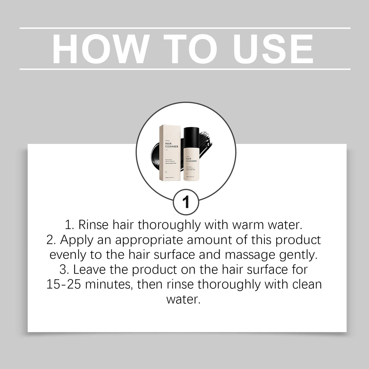 3 In 1 Semi‑Permanent Hair Color Shampoo,Long Lasting Home Hair Coloring Mess‑Free Gray Hair Solution Mild Botanical Dye Shampoo