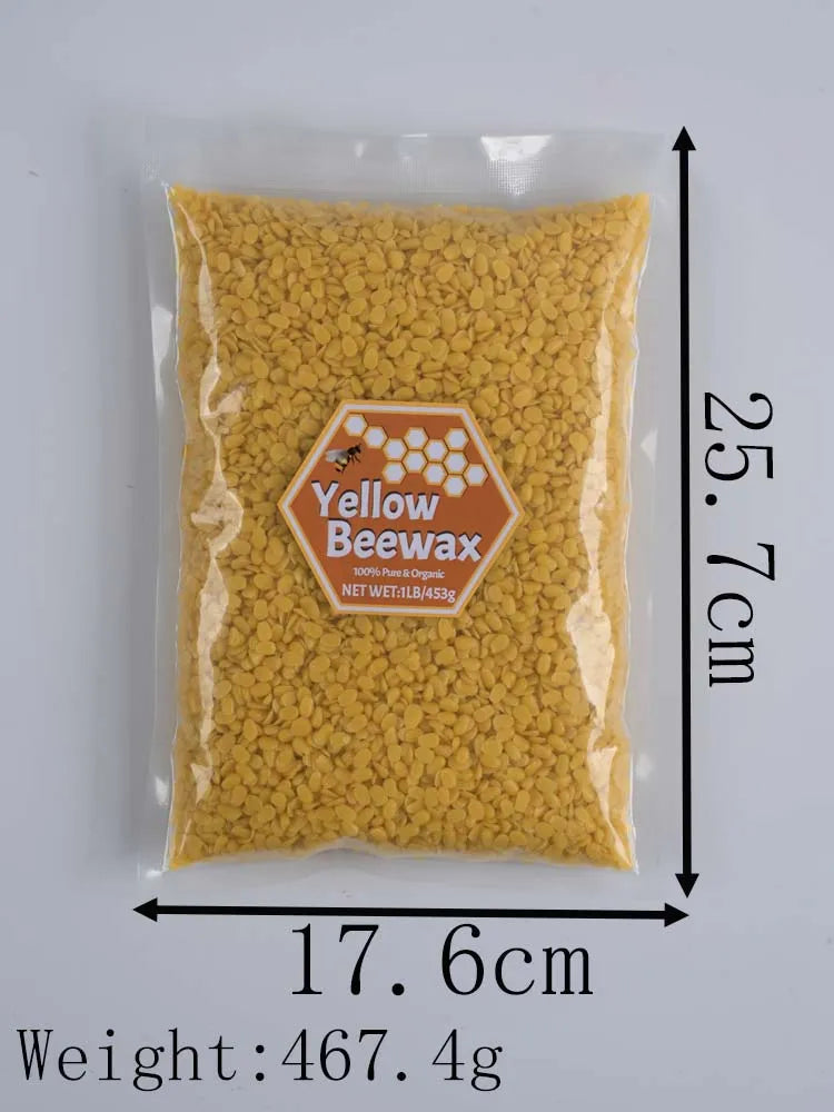 1LB Yellow And White Beeswax Pure Natural Granular Scented Candle Material DIY Soy Wax Smokeless Wicks Craft Making Supplies