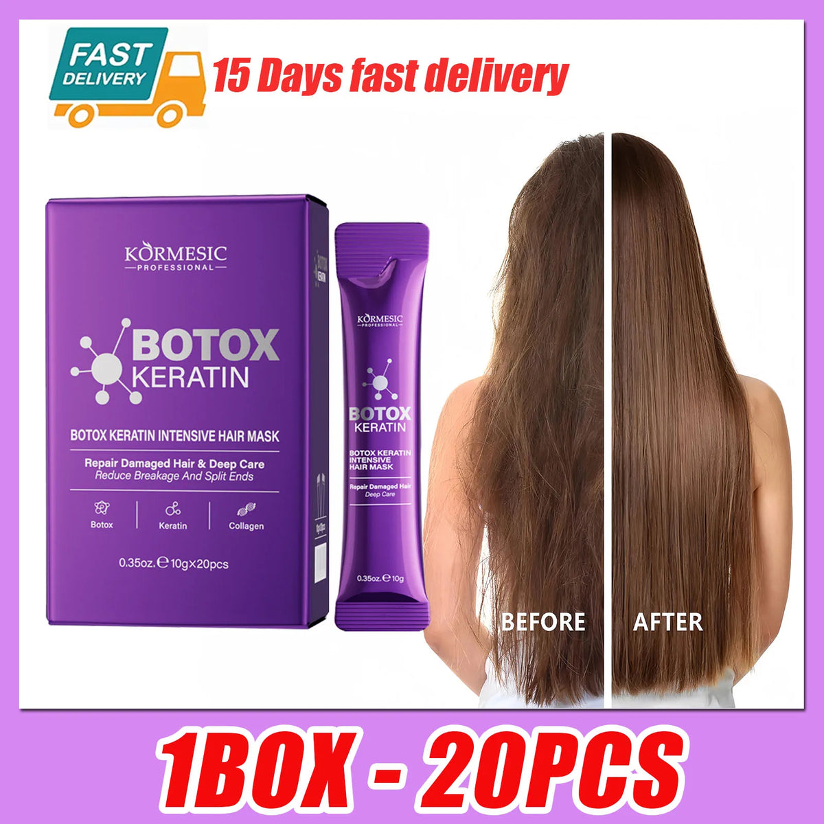 Keratin Hair Mask Magical 5 Second Repair Damage Frizzy Soft Smooth Shiny Hair Deep Moisturize Hair Treat Repair Hair Care Mask