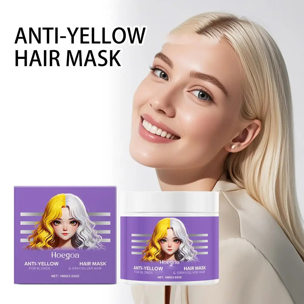 100ml Purple Hair Mask Deep Conditioner For Blonde, Silver And Gray Hair, Keratin Hair Mask Nourish Repair Damaged and Dry Hair
