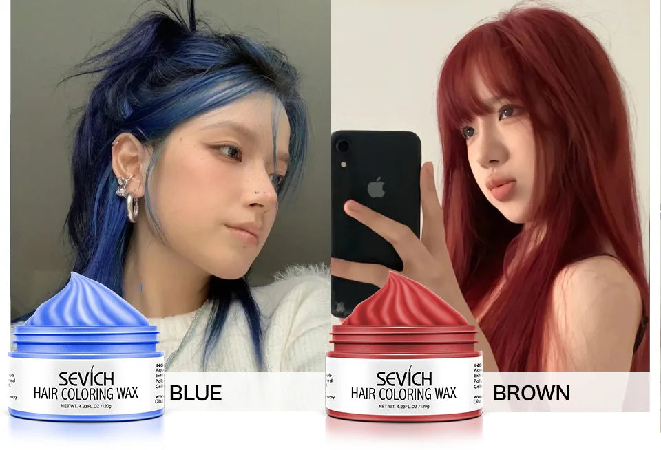 SEVICH 120g Hair Colour Wax Easy To Wash DIY Hairs Dyed Mud Dye for Eyebrow Beards Coloring Styling Temporary Hair Colour Cream