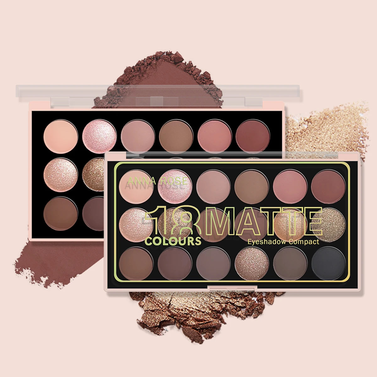 18-Color Eyeshadow Palette – Pearlescent, Matte, Fine Shimmer, Glitter, Earth Tones, Long-Lasting, High-Performance