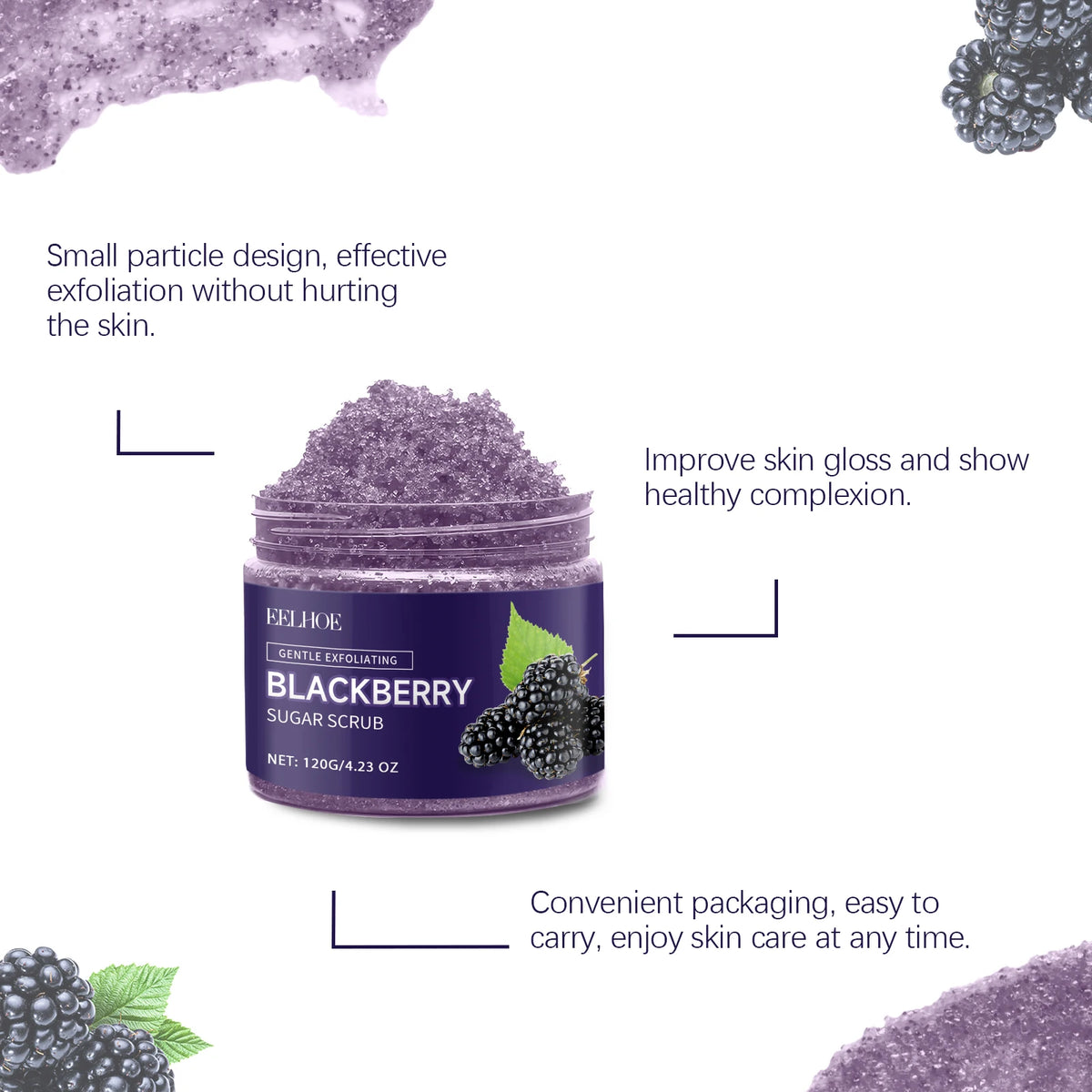 Blackberry Sugar Body Scrub Effectively Removes Dead Skin Restores Smooth Delicate Skin Deep Moisturizing Exfoliating Body Scrub