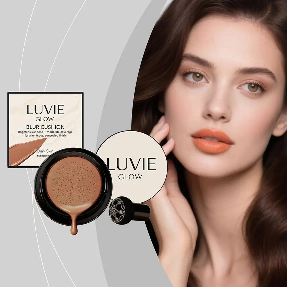 Glow Foundation Mushroom Head Air Cushion CC BB Cream Full Coverage Makeup Foundation Long Lasting Hydrating Even Skin Tone