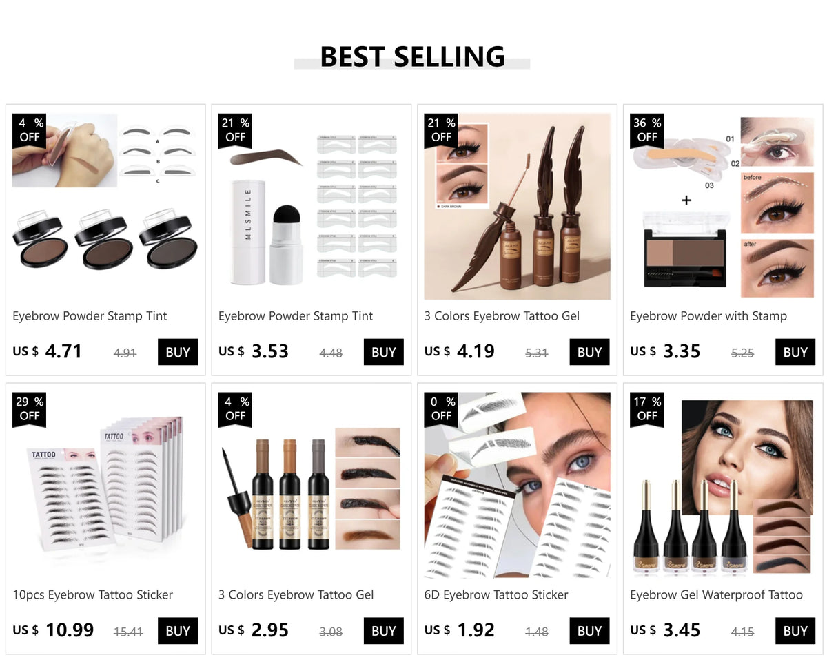 Eyebrow Powder Stamp Tint Stencil Kit Cosmetics Professional Makeup Waterproof Eye Brow Stamp Lift Eyebrow Enhancers Stencil Kit