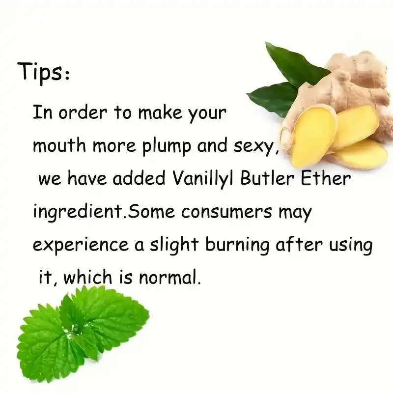 1/2Pcs Ginger And Mint Lip Plumper Oil Radiant,Plumping Lip Volumizing Serum for Smoother,Fuller Lips for Youthful and Sexy Look