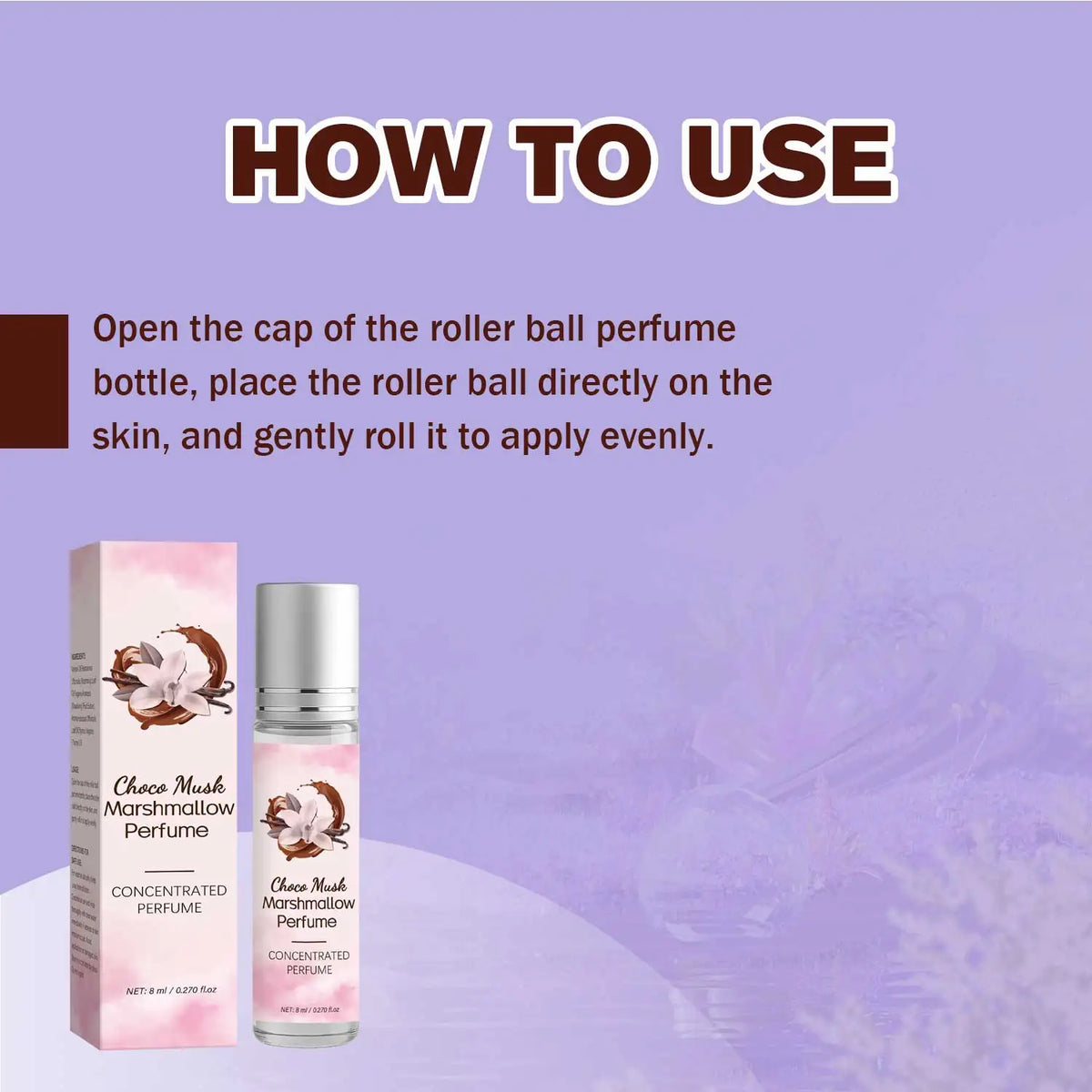 Musk Roll On Oil Deodorant for Body, Long Lasting Fragrance Sweet Chocolate Vanilla Concentrated Oil Roll-On for Unisex,8ML