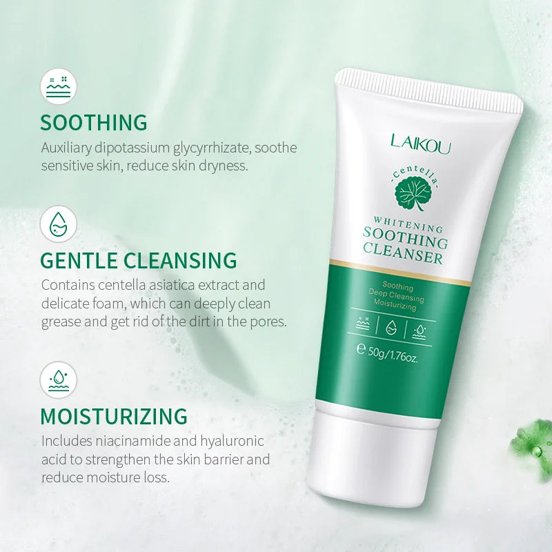 LAlKOU Japan Sakura Gentle Cleansing Facial Cleanser Shrink Pores Deep Clean Oil Control Remove Blackhead Moisturizing Skin Care