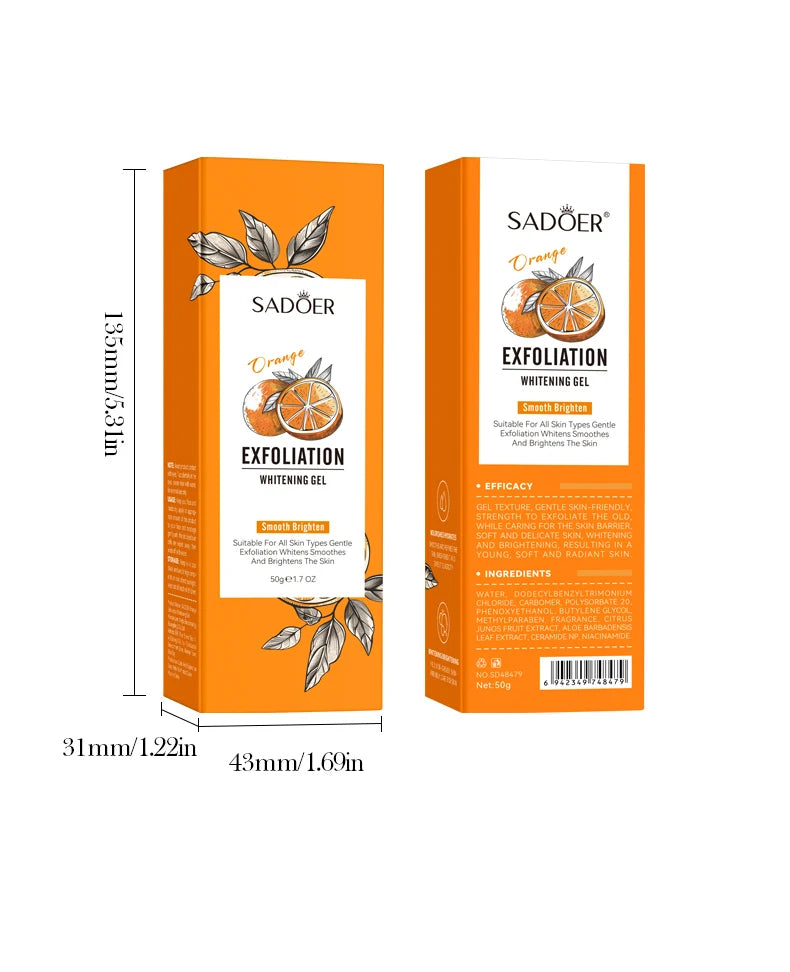 Orange Exfoliating Peeling Gel Facial Scrub Moisturizing Nourish Repair Scrubs Blackhead Removal Face Cleanser Korean Cosmetics