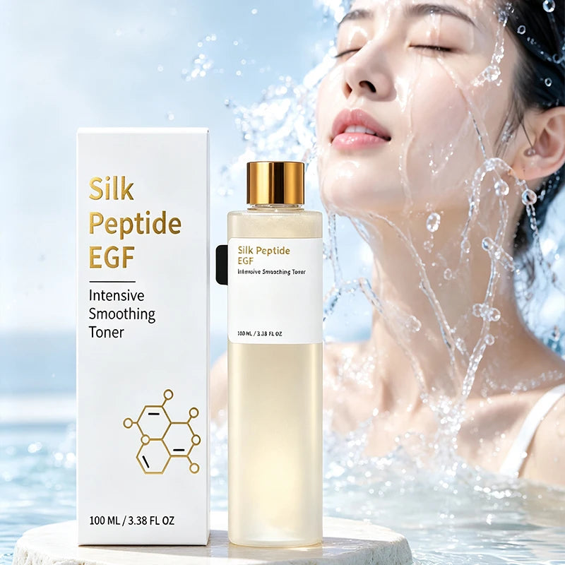 Silk Peptide EGF Facial Toner Gold Particle Smoothing Essence Water Deep Hydration Moisturizing Face Liquid Daily Korea Skincare
