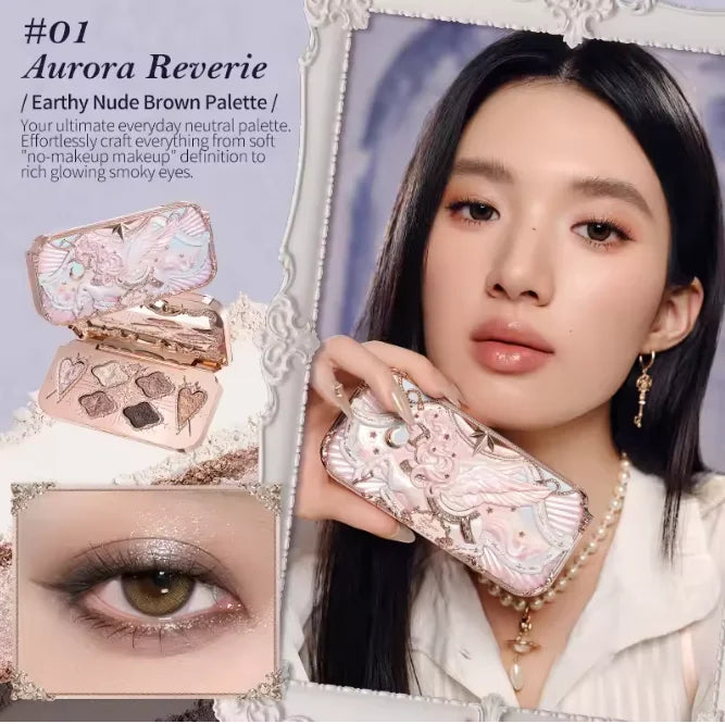 Flower Knows Moonlight Mermaid Eyeshadow Delicate Matte Glow Shimmer Chameleon Waterproof 5 Color Glitter Eye Shadow Palette