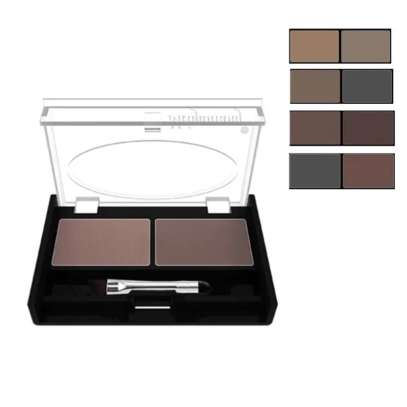 Professional Brand Eyeshadow Makeup 2 Color Waterproof Eyebrow Powder Eye Shadow Eye Brow Palette + Brush Eyebrow Enhancer