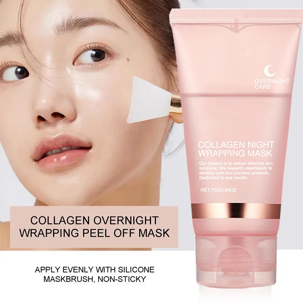 Collagen Peel-off Mask Night Wrapping Facial Mask Deeply Moisturizing Hydrating Firming Skin Facial Mask Daily Face Skin Care