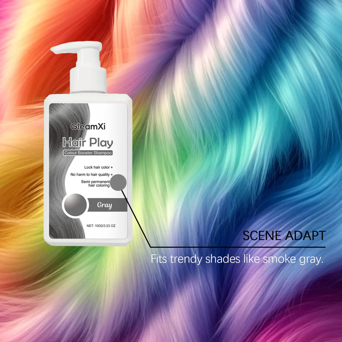 Gray Hair Shampoo 4colors- Color Locking, Moisturizing, Smooth Hair, Lightweight, Even Coloring, Trendy and Fashionable