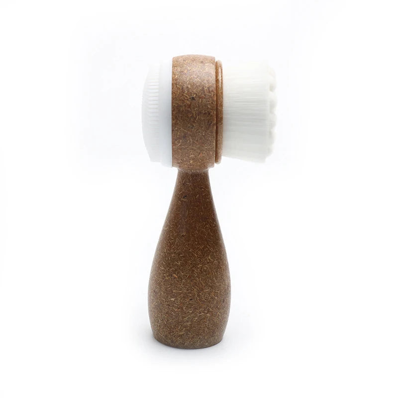 Coconut Shred Handle Double-Sided Facial Cleanser Brush Blackhead Pore Cleaner Exfoliating Beauty Tool