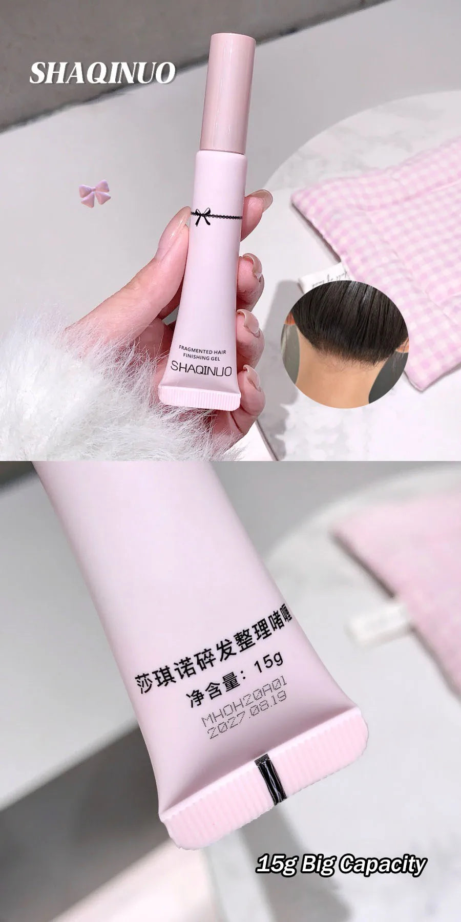 15g Broken Hair Wax Stick Hair Styling Gel Cream Big Brush Fixed Shaping Refreshing Not Greasy Hair Finishing Cream Mascara
