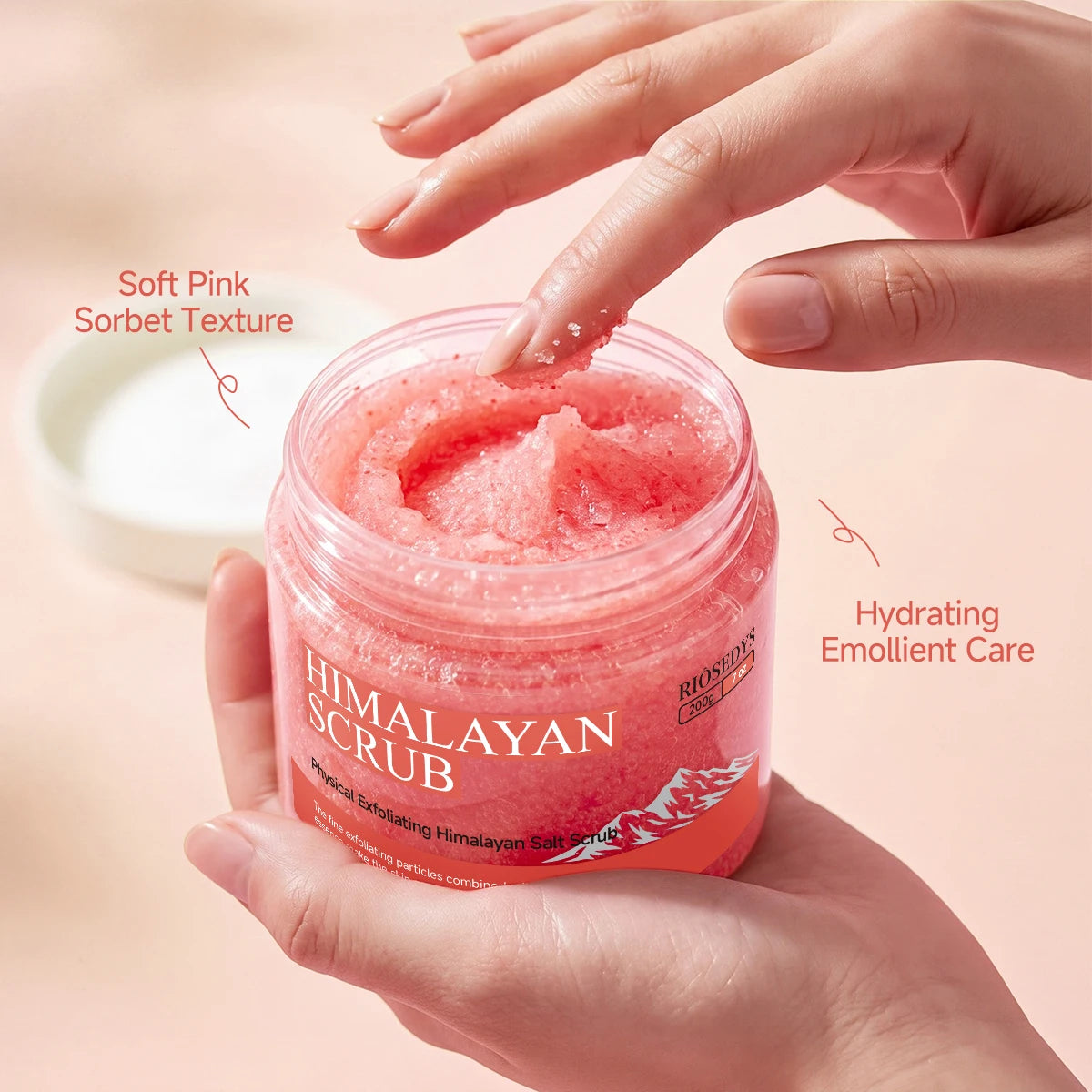 HIMALAYAN SCRUB, Deeply Cleanses, Gently Polishes, Improves Rough Dry Skin, Brightens Dull Skin, Leaves the Entire Body Radiant.