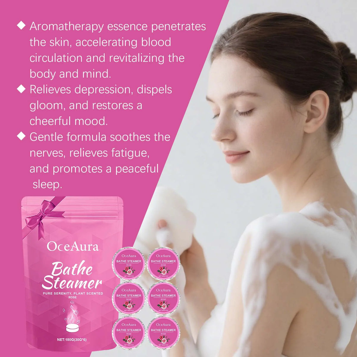 Shower Steamers Aromatherapy Stress Relief Adult Home Spa Bath Birthday Gifts Rose Shower Steamers Tablets Moisturize Nourishing